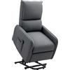 DecHome Poltrona Relax Reclinabile Poltrona per Anziano Elettrica Alzapersone in Tessuto 62x86.5x98 cm colore Grigio Carbone - 0CGJ643