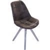 DecHome Sedia Micronesia in Tessuto e Legno cm 48x44x47/84 h Colore Marrone - HF807059