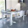 VivaGarden Tavolo da Pranzo Jean Effetto Cemento in Truciolare bilaminato cm 160/200x90x75 h Colore Bianco - MK801419