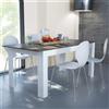 VivaGarden Tavolo da Pranzo Jean Effetto Cemento in Truciolare bilaminato cm 160/200x90x75 h Colore Bianco - MK801421