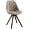 DecHome Sedia Asti in Tessuto e Legno cm 48x44x47/84 h Colore Marrone - HF807044