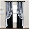 Lush Decor Coppia di tende per finestra, con rivestimento isolante oscurante, 213,4 cm di lunghezza x 96,5 cm, colore nero