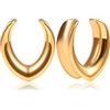 Vankula Dilatatori Lobo Sella tunnel dilatatore orecchie in Acciaio inossidabile lobi piercing espansori Gioielli Uomo Donna 14mm(9/16) Oro