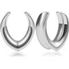 Vankula Dilatatori Lobo Sella tunnel dilatatore orecchie in Acciaio inossidabile lobi piercing espansori Gioielli Uomo Donna 14mm(9/16) Argento