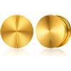 Vankula Dilatatori Lobo Single Flared tunnel dilatatore orecchie in Acciaio inossidabile lobi piercing espansori Gioielli Uomo Donna 16mm(5/8) Oro