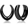 Vankula Dilatatori Lobo Sella tunnel dilatatore orecchie in Acciaio inossidabile lobi piercing espansori Gioielli Uomo Donna 14mm(9/16) Nero