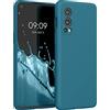 kwmobile Cover per OnePlus Nord 2 5G Custodia - Back Case per Smartphone in Silicone TPU - Protezione Gommata - petrolio matt