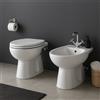 COPPIA SANITARI VASO BIDET E COPRIVASO UNIVERSALE RALLENTATO GEBERIT COLIBRI SCARICO A PARETE