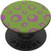 Flow Pop Art Modern Patterns Green Lime Purple Circle Bubble Ring Molecule Pattern PopSockets PopGrip Adesivo