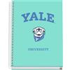 DOHE - Quaderno a quadretti A5-100 fogli, 90 g/m², dimensioni 16,2 x 21 cm, copertina rigida, rilegatura ad anelli, griglia da 5 mm, materiale scolastico - Yale University Dog