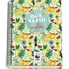 DOHE - Quaderno a quadretti A5 - 100 fogli, 90 g/m², dimensioni 16,2 x 21 cm, copertina rigida, rilegatura ad anelli, griglia da 5 mm, materiale scolastico - WWF Tropic