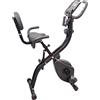 FFitness Cyclette Pieghevole X-Bike Ergometro Seduta Max 120kg |INCLUSO Cardiofrequenzimentro Porta Cellulare Bande per Esercizi nero