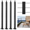 VEVOR Set di Ringhiera 4 Pz per Recinzione da Balcone 914x100x100 mm Palo per Pannello da Giardino Balcone Ponte Acciaio Inox, Kit Palo per Balaustrata da Terrazza, Nero, 4JZLGZXHS914MY65M001V0