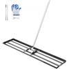 VEVOR Rastrello Livellatore per Prato, Livellatore in Acciaio al Carbonio Antiruggine con Manico da 2130 mm, Piastra di Base da 254 x 1219 mm Regolabili per Campo da Golf da Giardino