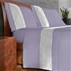 IPERSAN Set Completo Lenzuola Matrimoniali, 100% Cotone, 1 Lenzuolo da sopra 260x290cm + 1 Lenzuolo da sotto 180x200cm + 2 Federe 83x52cm, con Bordo Colorato in Raso, Made in Europe