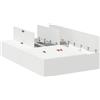 vidaXL Struttura Letto con Contenitore Bianca in MDF, Design Moderno per Letti e camere degli Ospiti. Mobile salvaspazio Minimalista e autoportante.