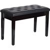 HomCom Sgabello Panchetta Panchina Sedia per Pianoforte con vano portaoggetti, Nero, Sgabelli Imbottiti 75x35x50 cm