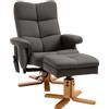 HOMCOM Poltrona Massaggiante Reclinabile a 145° con Pouf Poggiapiedi, 80x86x99cm, Marrone