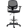 Vinsetto Sedia da Ufficio Ergonomica ad Altezza Regolabile con Braccioli, Rotelle e Seduta Imbottita, 60x56x110-132 cm, Nera | Aosom Italy