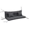 Outsunny Set 4 Cuscini da Giardino per Schienale e Seduta con Imbottitura, in Poliestere, Grigio Carbone