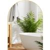 HOMCOM Specchio da parete arrotondato specchio da bagno con cornice in lega di alluminio per camera da letto soggiorno ingresso 50 × 70 cm oro