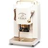 FABER COFFEE MACHINES | Modello Pro Deluxe | Macchina caffe a cialde ese 44mm | Rifiniture ottonato | Pressacialda in ottone regolabile | elettrovalvola di serie (PURE WHITE)