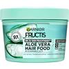 Garnier Fructis Idratante Aloe Vera Hair Food 3 in 1 Maschera per capelli da normali a secchi, con complesso lipidico extra, formula vegana, 400 ml
