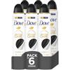 Dove Advanced Care Deodorante originale Invisible Dry Protezione 72 ore Spray 150 ml, confezione da 6