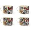 Excelsa Lisbona Set 4 Tazze Jumbo, Porcellana, Capacità 500 ml, Multicolore