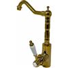 vetrinein rete Vetrineinrete® Rubinetto da cucina a canna alta per lavello miscelatore da lavandino orientabile in ottone oro lucido P89