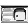 Arredobagnoecucine Lavello cucina appoggio Apell Pisa acciaio Inox,cm.80x50,vasca singola a destra