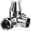 BlissfulAbode Deviatore in ottone a 3 vie per tubo doccia, deviatore da 1/2 , adattatore a T, valvola dell'acqua per doccia a mano