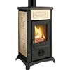 Nordica Stufa A Legna 'Gemma Liberty' Rivestimento Esterno In Maiolica. Porte, Testata E Focolare In Ghisa. Vetro Ceramico, Dimensioni Mm. 460X495Xh.840.. Potenza Nominale 6 Kw.
