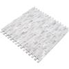 conwire Piastrella a mosaico in marmo naturale mattone splitface bianco 3D piccola per pareti, bagno, WC, doccia, cucina, specchio per piastrelle, rivestimento per vasca da bagno, mosaico