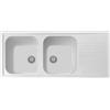 Generic Lavello cucina Provenza bianco 116 x 50 cm 2 vasche e gocciolatoio Made in Italy