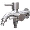 JCAKES Rubinetto Acqua Esterno Rubinetto Doppio Rubinetto Multifunzione Rubinetto Lavatrice in Acciaio Inox Doppio Rubinetto Esterno for Piscine Mop, Spazzolato B (Color : Brushed A)