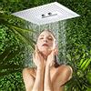 Ksunun Soffione Doccia A Pioggia 40 * 40 Cm, Soffione Doccia Ultrasottile Acciaio Inox Ad Alta Pressione, Soffione Quadrato Con 3 Funzioni (Pioggia, Cascata, Spray,), Montaggio A Soffitto Da Incasso, Cromo