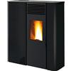 Generico Stufa a pellet BIO GS90-8kW - SLIM 26 cm - uscita fumi multipla - superiore, laterale dx o posteriore destra - NERA