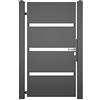 TODOME Piccolo cancello metallico, modello 14 nero, 91x180 CM (L x H) Portale con set di accessori Portale pedonale Apertura a sinistra