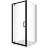 LANERI Box Doccia Con Parete Fissa Laterale e Porta Rototraslante Con Perni Asimmetrici H 200 Vetro Trasparente 8 MM Telaio Nero Opaco (80 (78-80) FISSA x PORTA 80 (77-80))