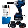 Generico Trapano Avvitatore ad Impulsi a Batteria, Avvitatore Massa Battente, Coppia 500MN 2 Batterie da 68V 6AH Motore Brushless 3000 RPM, Base di Ricarica Veloce, Valigetta con Accessori