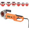 unkonwcy Filettatrice elettrica per tubo, set di filettature per tubo, set di tagliatubi elettrico, portatile, 6 pezzi, 1/2 To 2 25R/Min