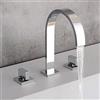 ZPSPZ Rubinetto Bagno Lavabo 3 Fori Ottone Caldo e Freddo Doppia Maniglia Tipo Split Rubinetteria Bagno Facile Da Installare-Cromo