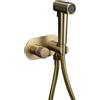 FQYEP Doccetta Bidet Per Wc Con Miscelatore Doccino Per Bidet E Wc Doccia Per Lavandino Tutto In Rame Oro Spazzolato Interruttore Rotante