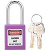 SYH&AQYE Lucchetto di Sicurezza da 38 Mm, Lucchetto con Design a Conchiglia da 1 Pezzo Serrature Tagout con Etichetta Riscrivibile, Lucchetto per Armadietto con 2 Chiavi per Energia Elettrica Chimica (Viola)