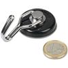 magnets4you Magnete al neodimio gancio girevole Ø 38 mm, Nero - detiene 30 kg