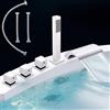 Melko - Set doccetta per vasca da bagno, cromato, con materiale di montaggio, design elegante, senza tempo e moderno, eckig (rettangolare), acciaio, 5 Loch