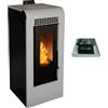 Generico Stufa a Pellet Ventilata Canalizzata Giulia 10 Bianca 10,26 KW 4 Stelle 100 m2 riscaldabili (Stufa Canalizzata + Modulo WIfi)