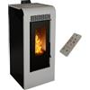 Generico Stufa a Pellet Ventilata Canalizzata Giulia 10 Bianca 10,26 KW 4 Stelle 100 m2 riscaldabili (Stufa Canalizzata + Telecomando)