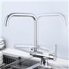 lsxlkha Rubinetto a Tre Vie Cucina Pieghevole, Miscelatore 3 Vie Abbattibile Sottofinestra Ottone Rubinetto Girevole Rubinetto 3 Vie per Depuratore, Miscelatore Cucina Girevole a 360° Electroplating